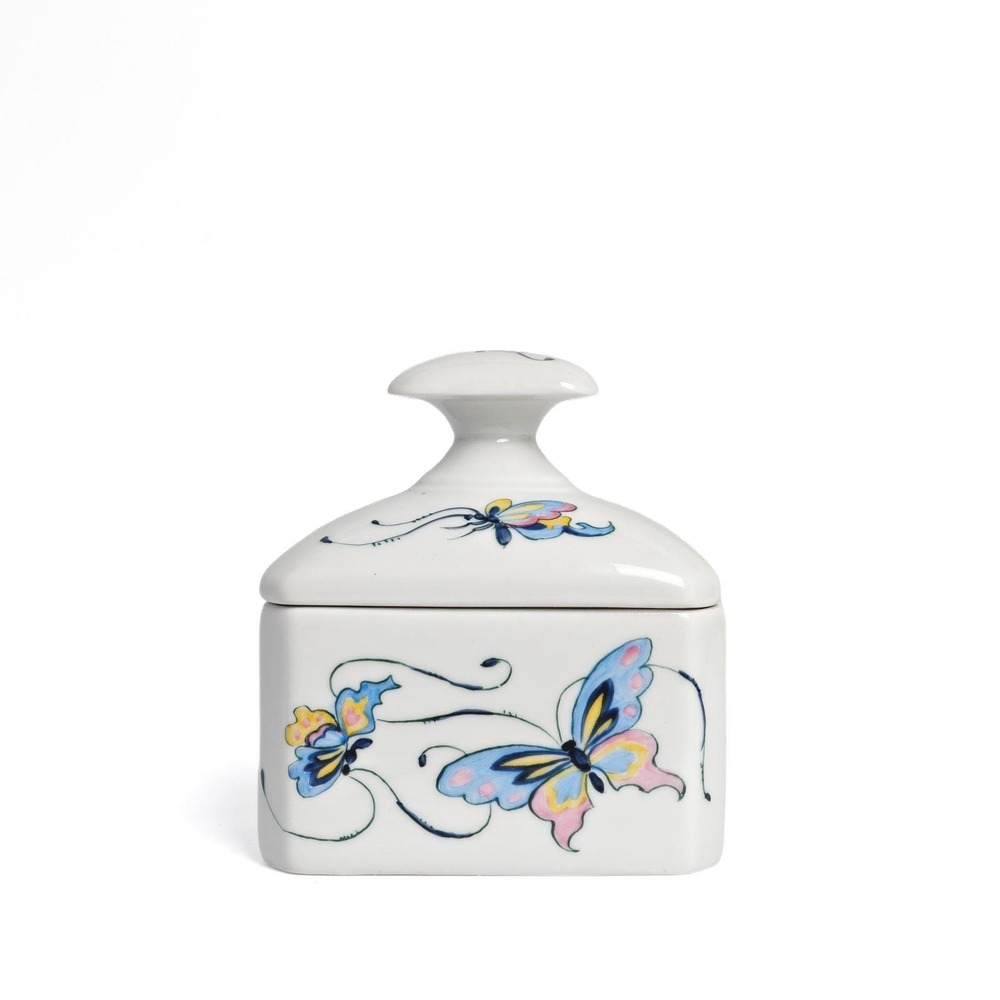 Vintage Neiman Marcus Limoges France Porcelain Box Hand Painted Butterflies